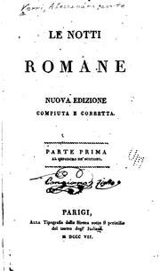 Cover of: Le notti romane by Alessandro Verri