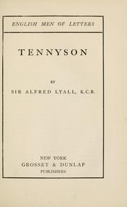 Cover of: Tennyson. by Alfred Comyn Lyall