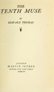 Cover of: The tenth muse. by Edward Thomas