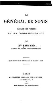 Cover of: Le général de Sonis: d'après ses papiers et sa correspondance