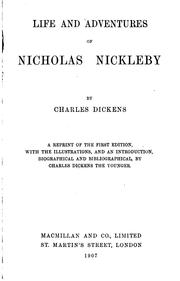 Cover of: The Life and Adventures of Nicholas Nickleby by Charles Dickens