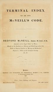 Cover of: Terminal index for use with McNeill's code.