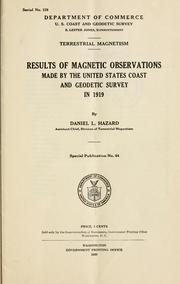 Cover of: Terrestrial magnetism by U.S. Coast and Geodetic Survey.