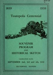 Cover of: Teutopolis Centennial souvenir program and historical sketch. by 