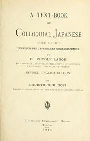 A text-book of colloquial Japanese by Lange, Rudolf