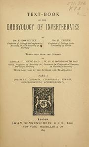 Lehrbuch der vergleichenden Entwicklungsgeschichte der wirbellosen Thiere by E. Korschelt