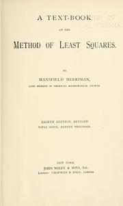 Cover of: A text book on the method of least squares. by Mansfield Merriman