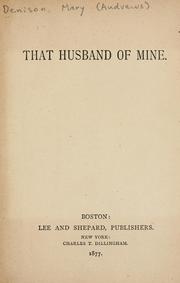 Cover of: That husband of mine.