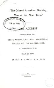 Cover of: "The colored American working man of the new time." by A. D. Mayo