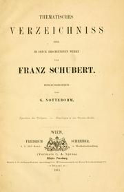 Cover of: Thematisches Verzeichniss der im Druck erschienenen Werke by Franz Schubert, Franz Schubert