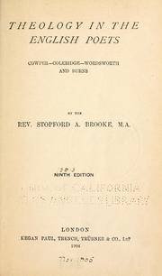 Cover of: Theology in the English poets by Brooke, Stopford Augustus