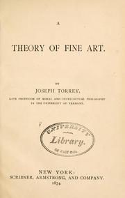 Cover of: A theory of fine art