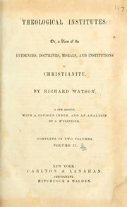 Theological institutes by Richard Watson