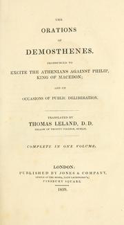 Cover of: The orations of Demosthenes by Demosthenes