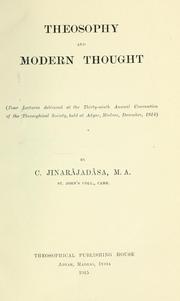 Cover of: Theosophy and modern thought by Curuppumullage Jinarajadasa