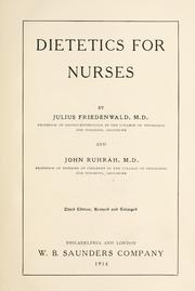 Cover of: Dietetics for nurses