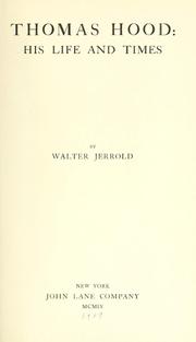 Cover of: Thomas Hood by Walter Jerrold