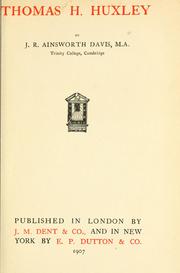 Cover of: Thomas H. Huxley.