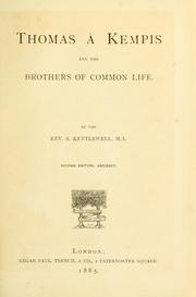 Cover of: Thomas a Kempis and the Brothers of the Common Life.