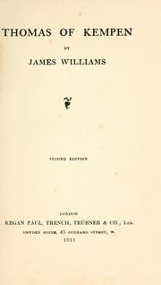 Cover of: Thomas of Kempen. by Williams, James