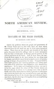 Cover of: Thoughts on the Negro problem
