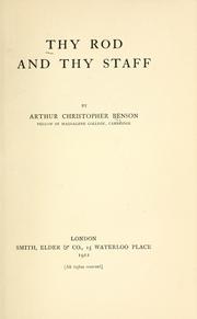 Cover of: Thy rod and Thy staff.