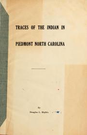 Cover of: Traces of the Indian in Piedmont North Carolina