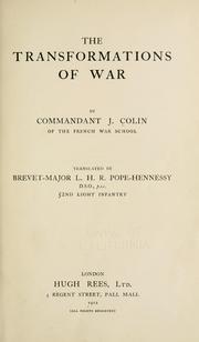 Cover of: The transformation of war by Jean Lambert Alphonse Colin