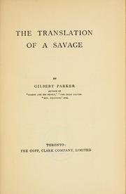 Cover of: translation of a savage