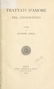 Cover of: Trattati d'amore del Cinquecento