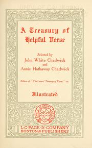Cover of: A treasury of helpful verse. by John White Chadwick