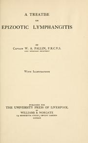 A treatise on epizootic lymphangitis by William Alfred Pallin