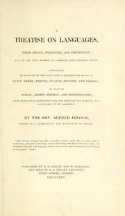 Cover of: A treatise on languages by Alfred Jenour