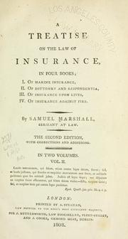 Cover of: A treatise on the law of insurance by Samuel Marshall, Samuel Marshall