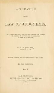 Cover of: A treatise on the law of judgments. by A. C. Freeman