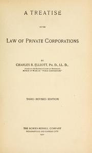 Cover of: treatise on the law of private corporations