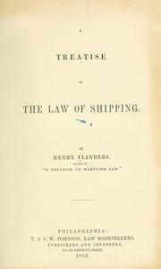 Cover of: A treatise on the law of shipping.