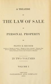 Cover of: treatise on the law of sale of personal property