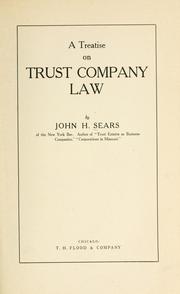 Cover of: treatise on trust company law