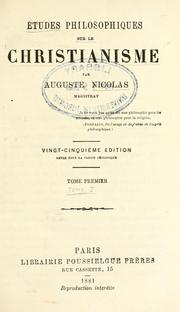 Cover of: Études philosophiques sur le christianisme