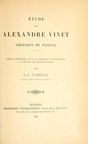 Étude sur Alexandre Vinet by Louis Jules Nazelle