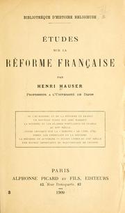 Études sur la Réforme française by Hauser, Henri