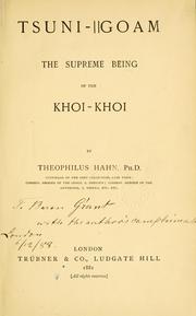 Cover of: Tsuni-llGoam by Theophilus Hahn