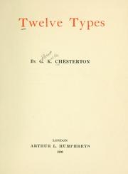 Cover of: Twelve types by Gilbert Keith Chesterton