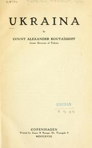 Cover of: Ukraina by Kutaisov, Aleksandr graf