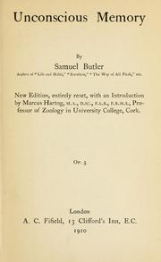 Unconscious memory by Samuel Butler
