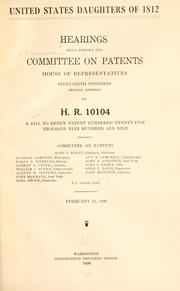 Cover of: United States daughters of 1812.