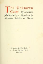 Cover of: The unknown guest