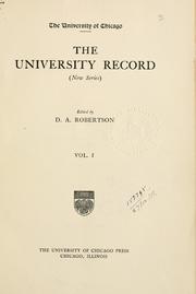 Cover of: University record.