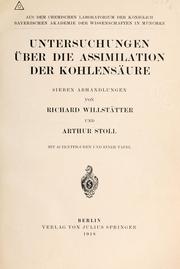 Cover of: Untersuchungen über die assimilation der kohlensäure.